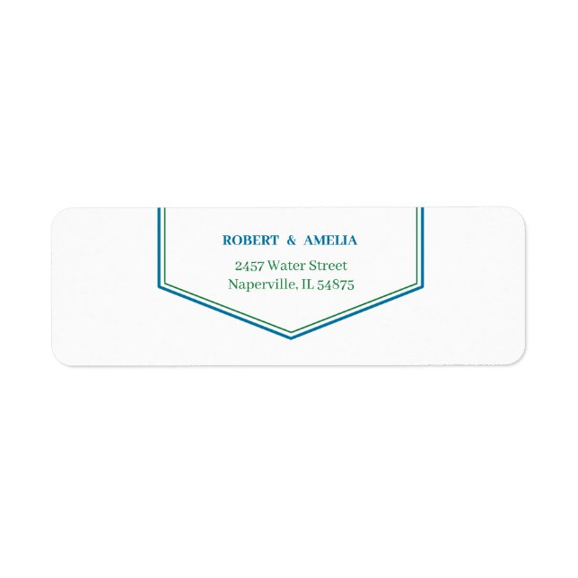 Simple Green And Blue Custom Return Address Label (Front)