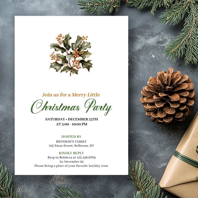 Simple Green And Gold Christmas Tree Holiday Card (Simple Green And Gold Christmas Tree Holiday Card)