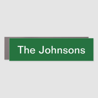 Simple Green and White Mailbox Name Plate Magnet