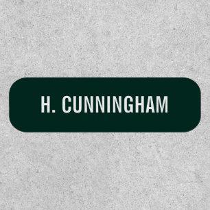 Simple Green and White Name Patch