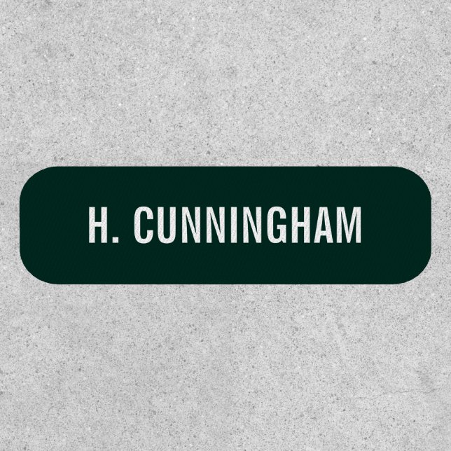 Simple Green and White Name Patch (Front)
