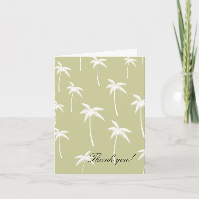 Simple Green and White Palm Trees Thank You (Front)