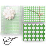 Simple Green and White Polka Dots Pattern Wrapping Paper Sheets<br><div class="desc">This simple green and white polka dots pattern has three sheets of a classic polka dot design with different color combinations. Use them to wrap coordinating gift boxes for a baby shower,  birthday,  or any other event where you want a clean and simple look.</div>