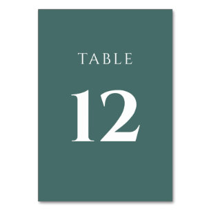 Simple Green and White Wedding Table Number