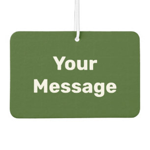 Simple Green and White Your Message Text Template Air Freshener