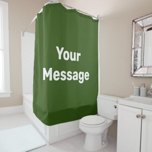 Simple Green and White Your Message Text Template Shower Curtain