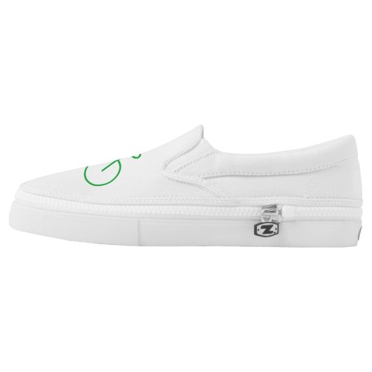 Simple Green Bicycle Silhouette Slip-On Sneakers (Left Shoe Outside)