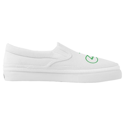 Simple Green Bicycle Silhouette Slip-On Sneakers (Left Shoe Inside)