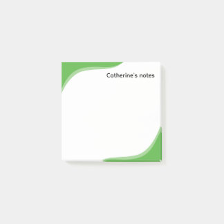 Simple green & black waves customizable post-it notes