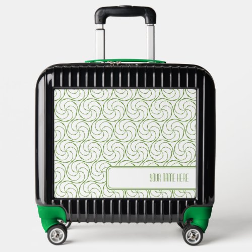 Simple Green Black  White Geometric Pattern Luggage