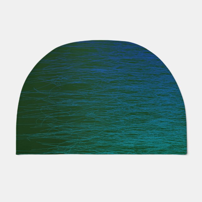 Simple Green Blue Teal Abstract Scribble Doormat (Front)