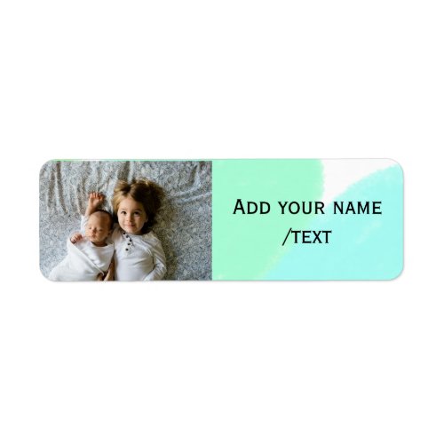 simple green blue watercolor add photo custom text label