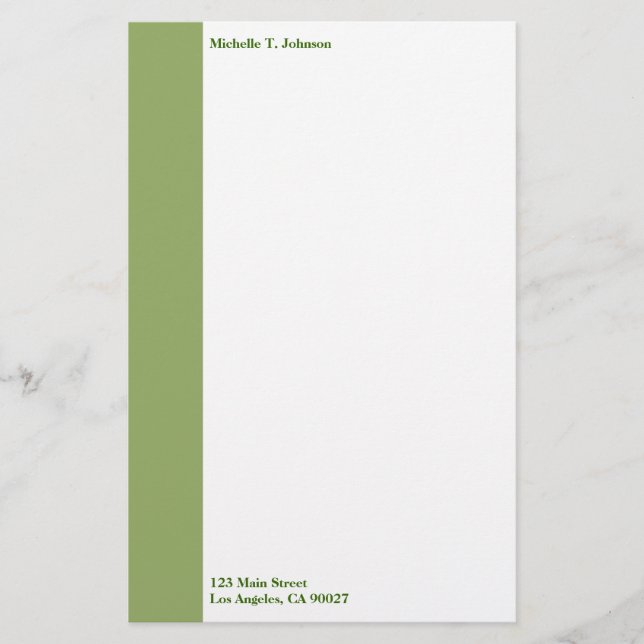 simple green border stationery (Front)