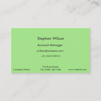 Simple Green Business Cards Single Color