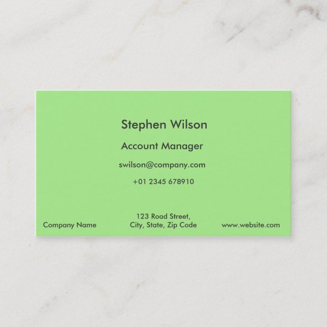 Simple Green Business Cards Single Color (Front)