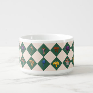 Simple green check with mushrooms bowl