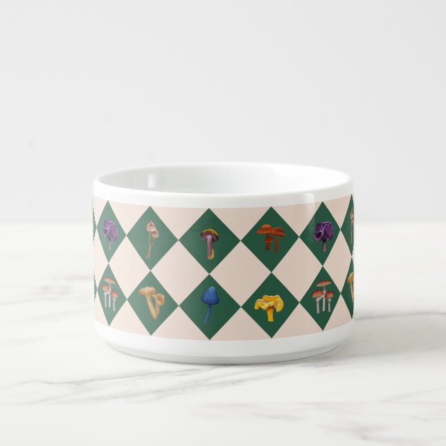 Simple green check with mushrooms bowl (Center)