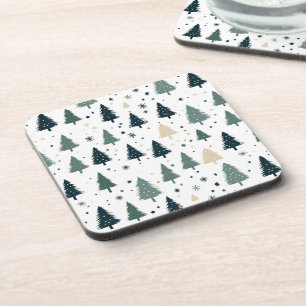 Simple Green Christmas Tree Beverage Coaster