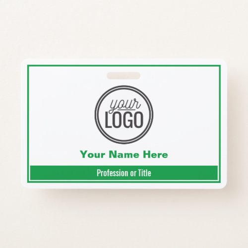 Simple Green Color Block Professional Name Tag Badge
