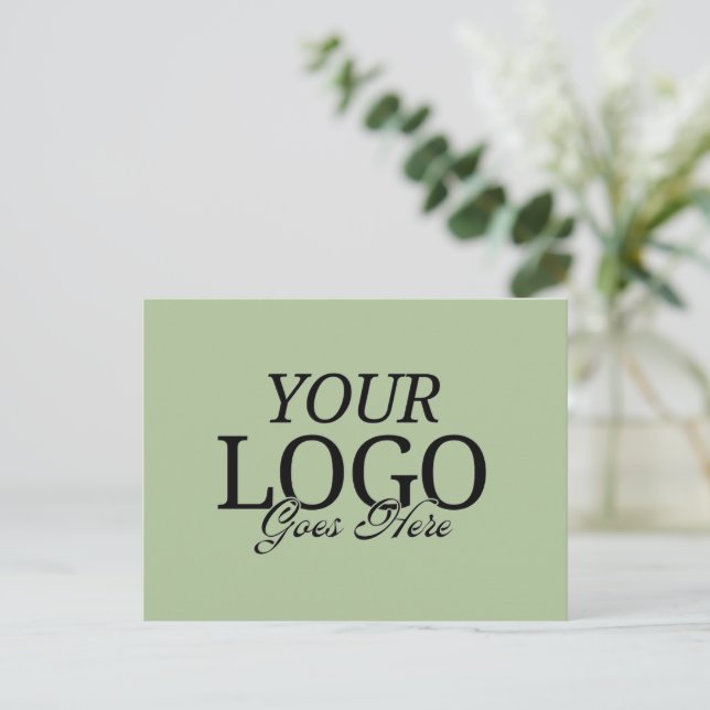 Simple Green Company Logo With QR Code Business  Postcard (Standing Front)
