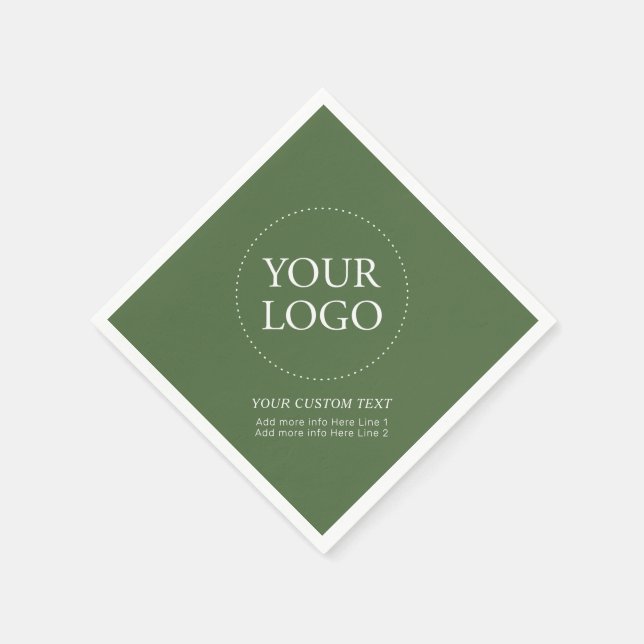 Simple Green Custom Business Logo Promotional Napkins (Corner)