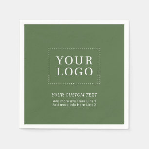 Simple Green Custom Business Logo Promotional Napkins