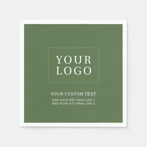 Simple Green Custom Business Logo Promotional Napkins