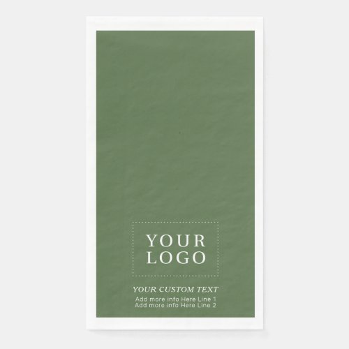 Simple Green Custom Business Logo Promotional Paper Guest Towels