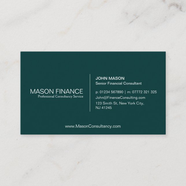 Simple Green Customizable Business Card Template (Front)