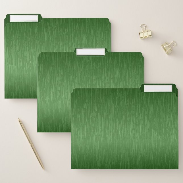 Simple green faux metallic texture file folder (Set)