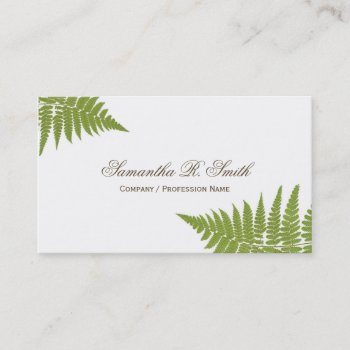 Simple Green Fern Elegant Woodland Design Business Card by mod_business_cards at Zazzle