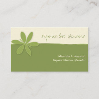 Simple Green Flower Spa Business Card