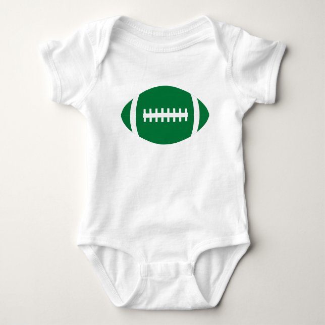 Simple Green Football Baby Customizable Body Suit Bodysuit (Front)