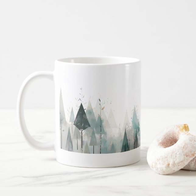 Simple Green Forest Coffee Mug (With Donut)