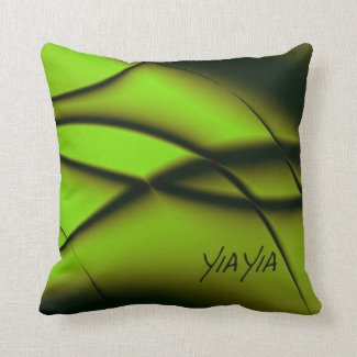 Simple Green Fractal Design YiaYia Throw Pillow