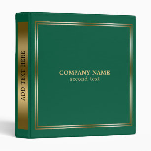 Simple Green & Gold 3 Ring Binder