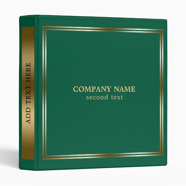 Simple Green & Gold 3 Ring Binder (Front/Spine)
