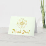 Simple Green & Gold Typography Flower Thank You