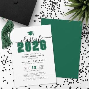 Simple Green Graduation Party Invitation