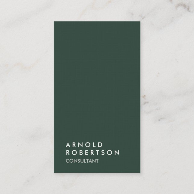Simple Green Gray Trendy Modern Minimalist Business Card (Front)