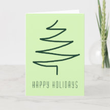 Simple Green Hand Drawn Abstract Christmas Tree