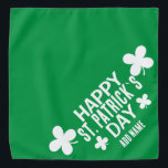 Simple green Happy St. Patrick`s day typography Bandana<br><div class="desc">A cute green bandana with simple typography that says Happy St. Patrick's Day is the ideal bandana for St. Patrick's Day. It is also ideal as a gift for all pet lovers,  dog lovers,  cat lovers. Write your pet's name and feel lucky.</div>