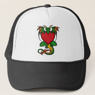 Simple green heart artistic dragon hat