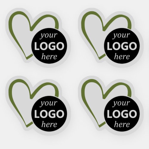 Simple Green Heart Shaped Logo Picture Template  Sticker