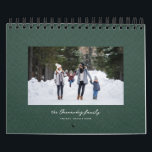 Simple green herringbone tweed classic family calendar<br><div class="desc">With a variety of photo shapes, sizes and layouts, this photo calendar makes a perfect family gift. The cover features a single photo on a green background with a herringbone fabric effect. The green background is carried through the calendar. This custom classic photo calendar also features various layouts to show...</div>