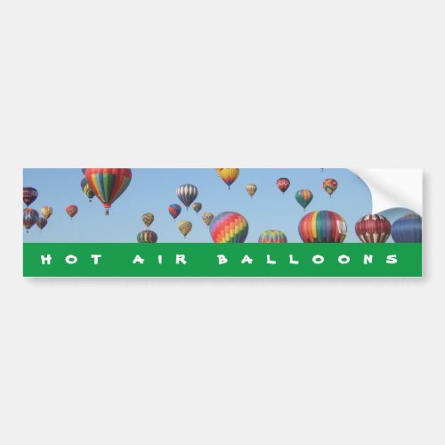 Simple Green Hot Air Balloons Photo and Words Bumper Sticker