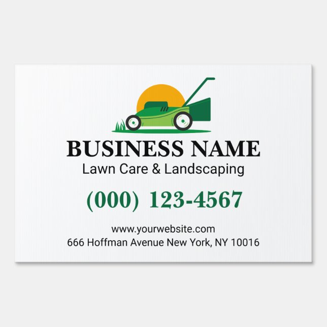 Simple Green Lawn Care & Landscaping Sign (Front)