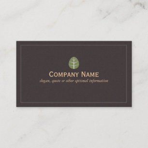 Simple Green Leaf Logo Nature Business Card