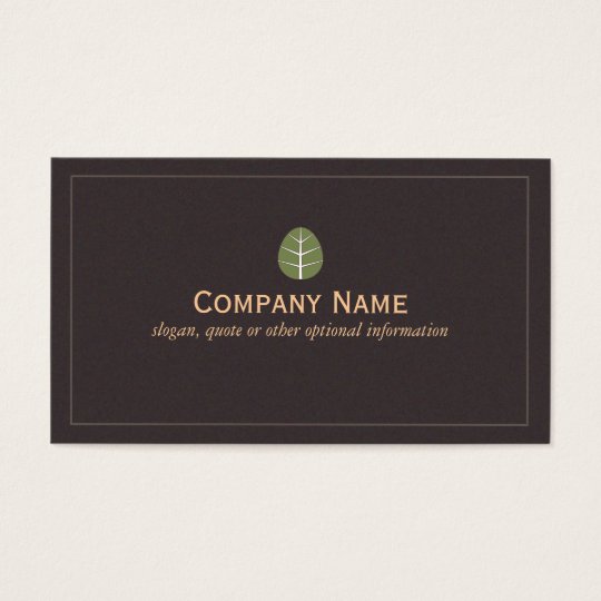 Simple Green Leaf Logo Nature Business Card