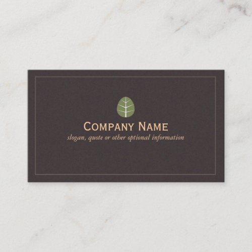 Simple Green Leaf Logo Nature Business Card
